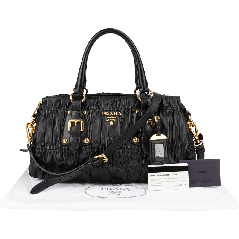 Prada Nappa Leather Gaufre Satchel Handbag