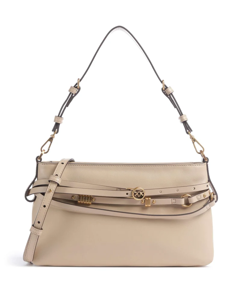 Pinko Belt Mini Schultertasche beige/grigio fumo/antique gold