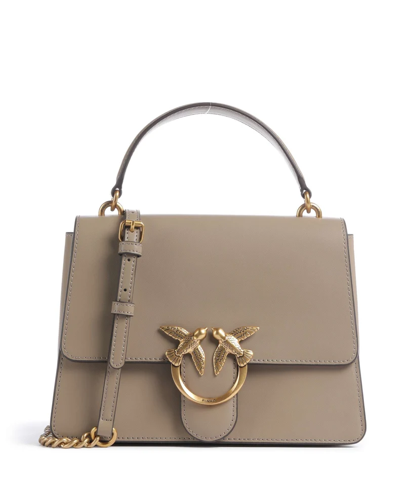 Pinko Love One Classic Handtasche grigio talpa/antique gold