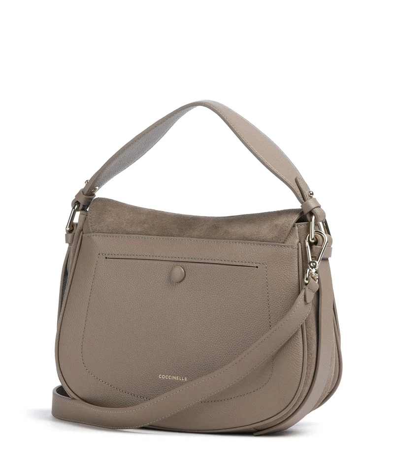 Coccinelle Mavery Suede Handtasche warm taupe