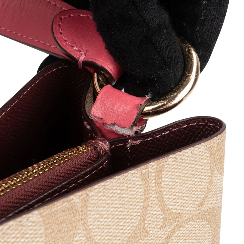 Coach Monogram Signature Small Town Bucket Handbag