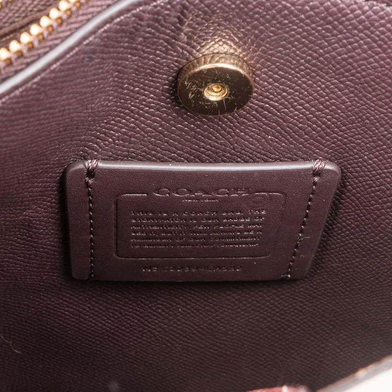 Coach Monogram Signature Canvas Town Bucket Crossbody Handbag