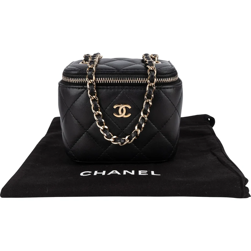 Chanel Quilted Lambskin Mini Vanity Chain Crossbody Bag