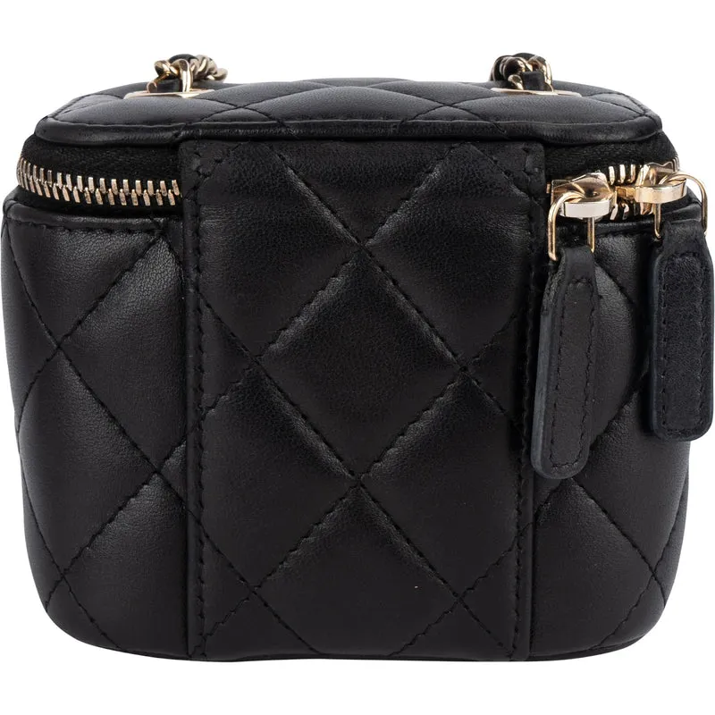 Chanel Quilted Lambskin Mini Vanity Chain Crossbody Bag