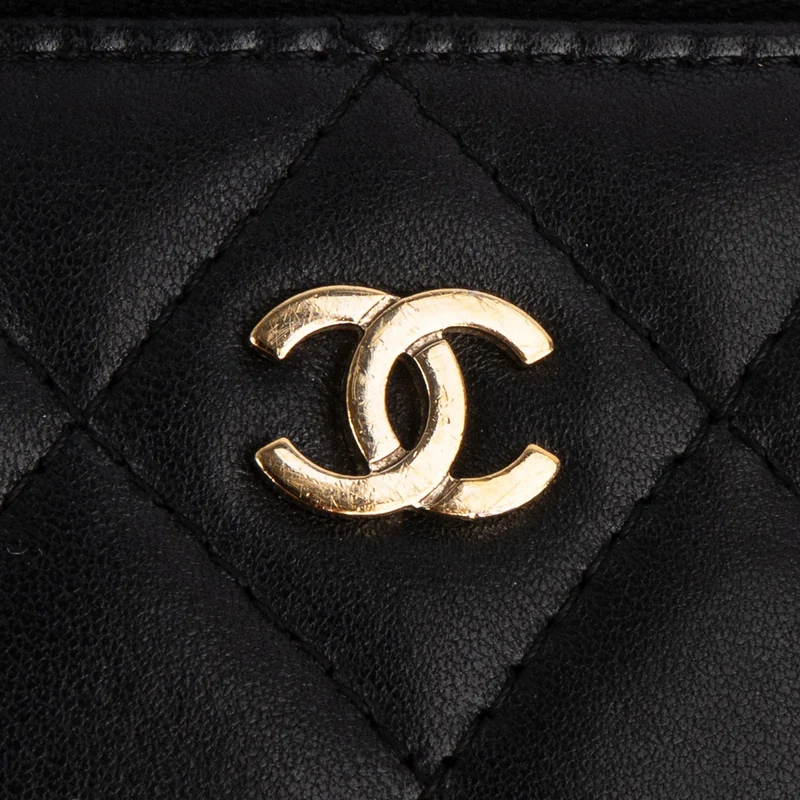 Chanel Quilted Lambskin Mini Vanity Chain Crossbody Bag