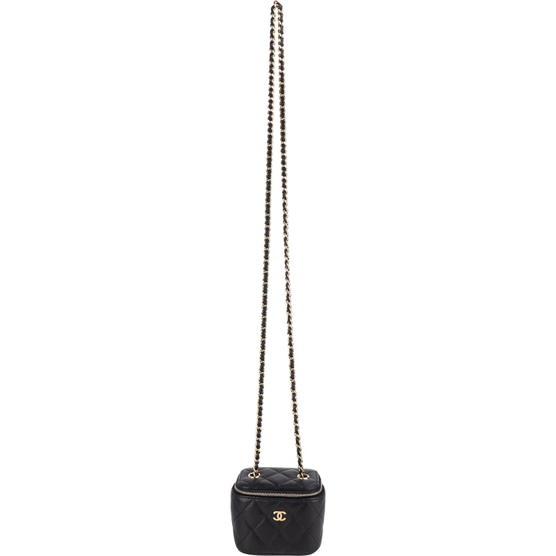 Chanel Quilted Lambskin Mini Vanity Chain Crossbody Bag