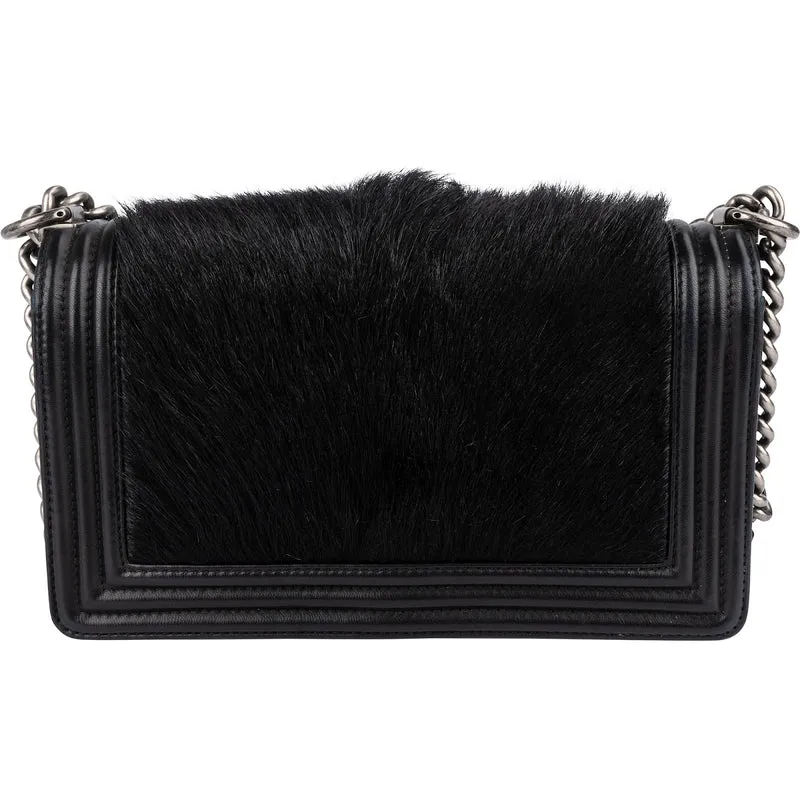 Chanel Goat Hair Medium Boy Single Flap Crossbody Bag