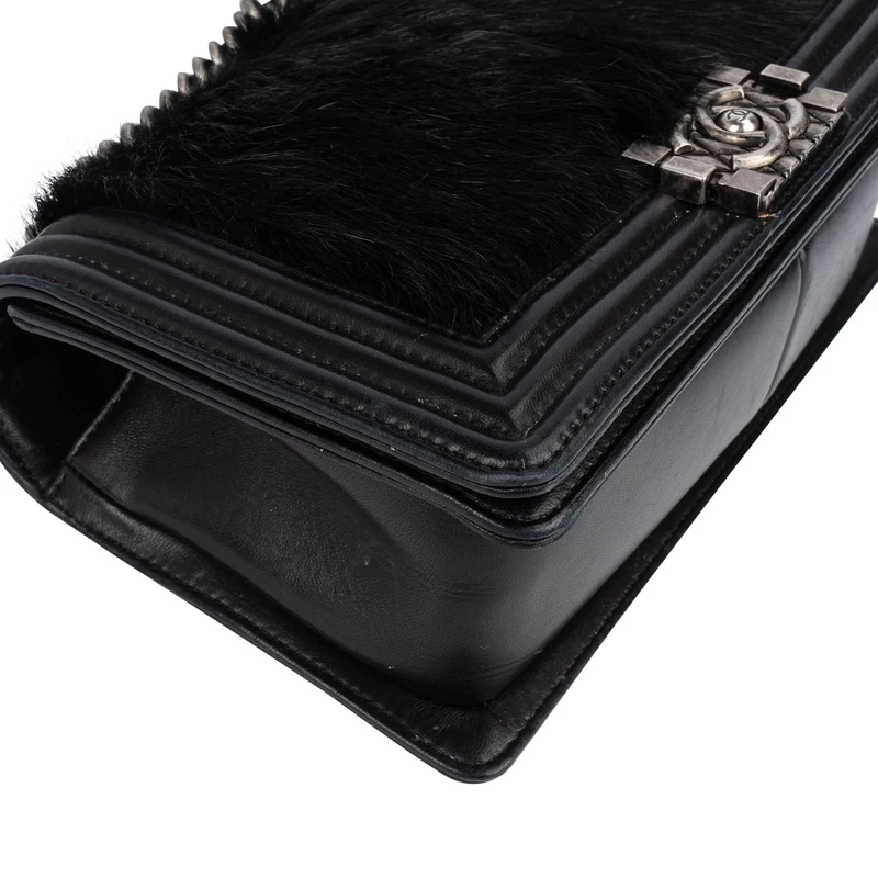 Chanel Goat Hair Medium Boy Single Flap Crossbody Bag