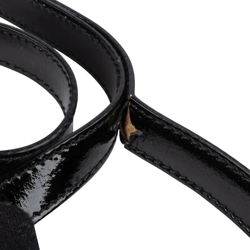 Salvatore Ferragamo Black Patent Calf Leather Vara Bow Top Handle Handbag