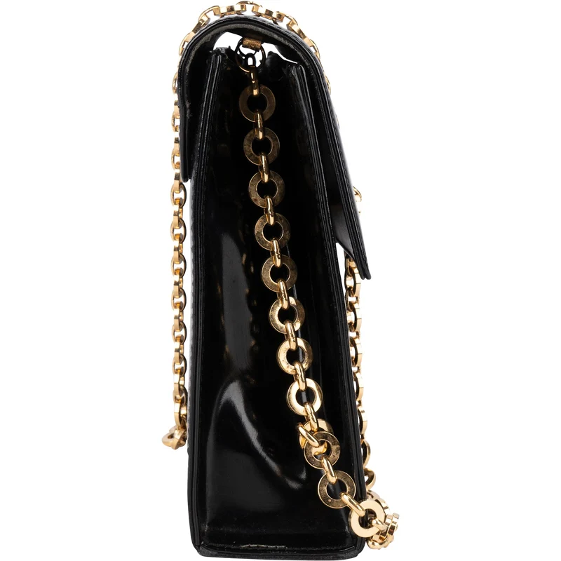 Salvatore Ferragamo Patent Leather Gancini Flap Crossbody Bag