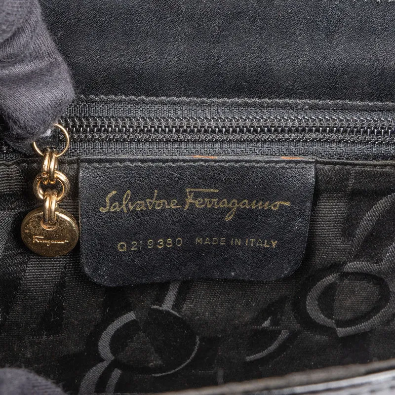 Salvatore Ferragamo Patent Leather Gancini Flap Crossbody Bag