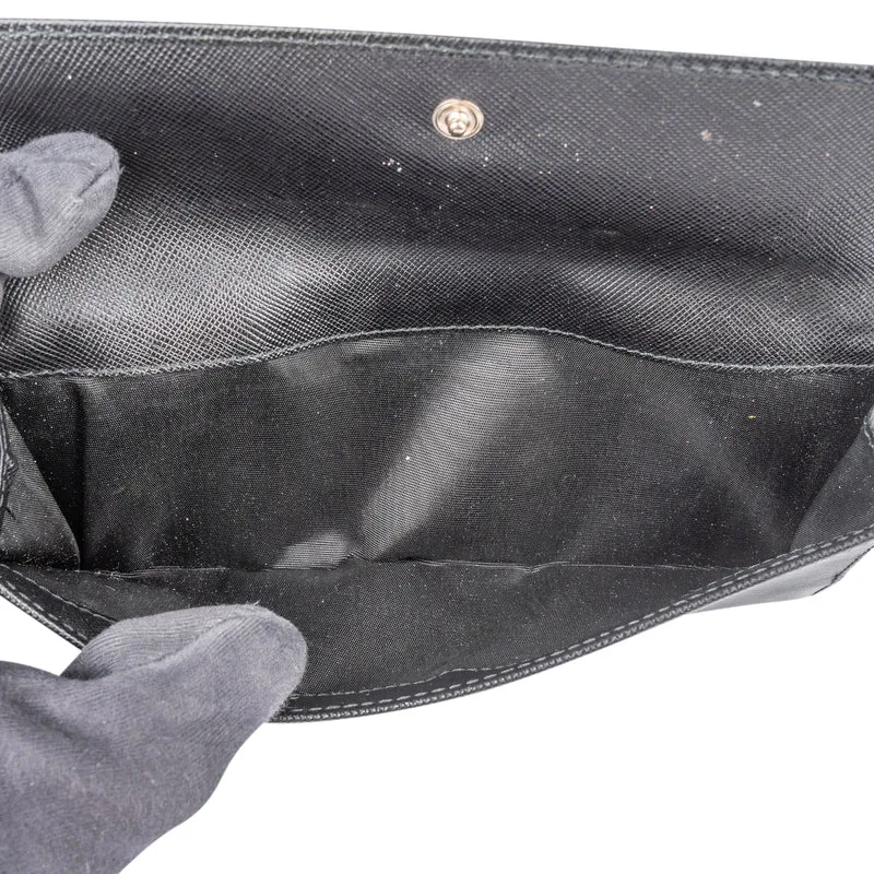 Prada Saffiano Leather Triangel Continental Wallet
