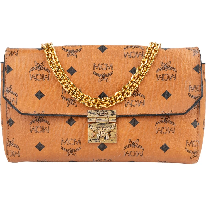MCM Monogram Visetos Small Flap Chain Shoulder Crossbody Bag