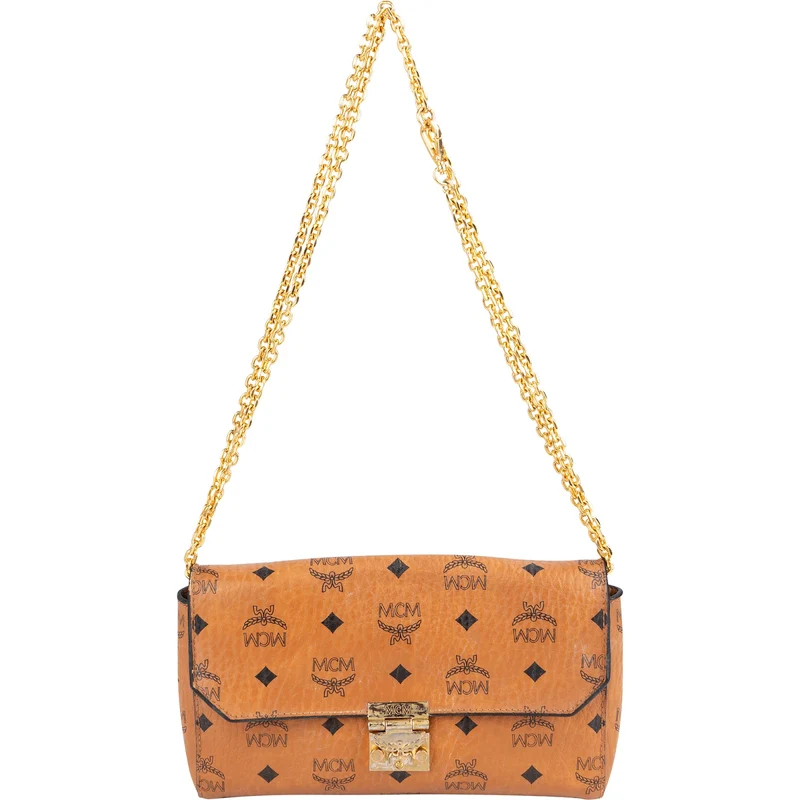 MCM Monogram Visetos Small Flap Chain Shoulder Crossbody Bag