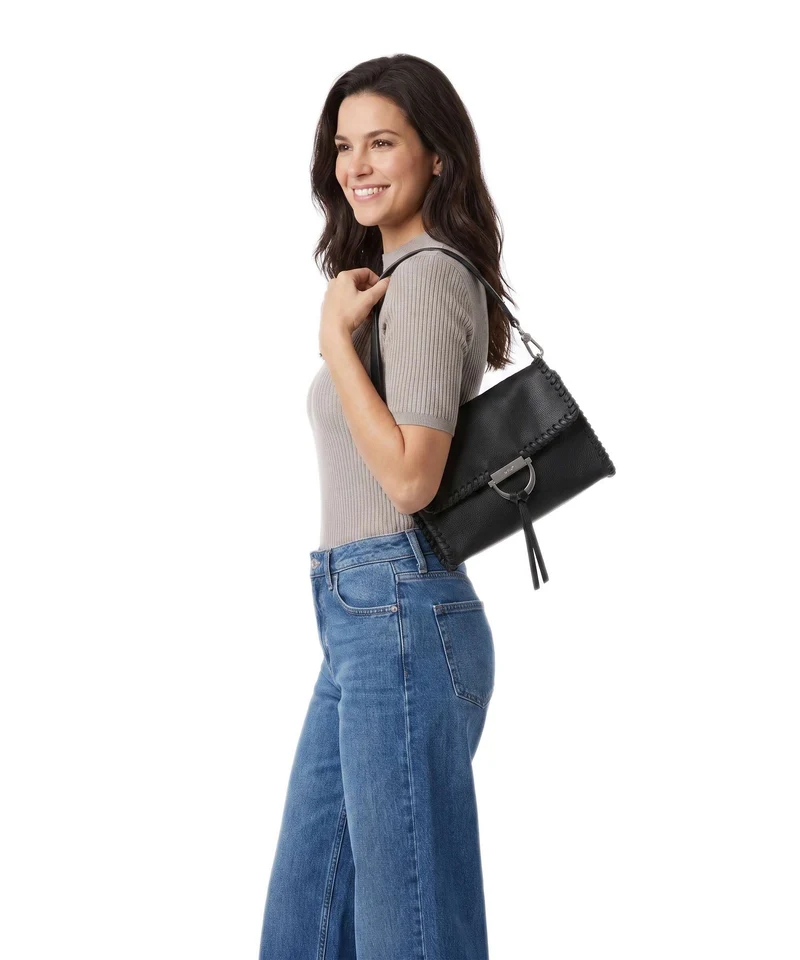 Abro Dalia Temi Stitch Schultertasche black/nickel