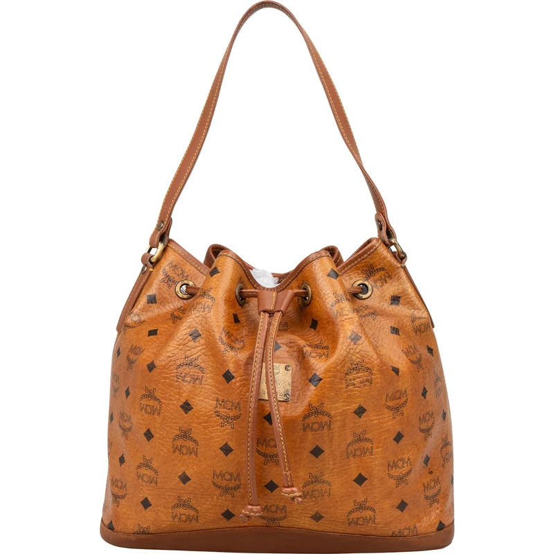 MCM Monogram Visetos Drawstring Shoulder Bag