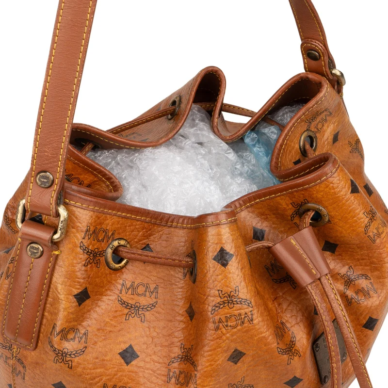 MCM Monogram Visetos Drawstring Shoulder Bag