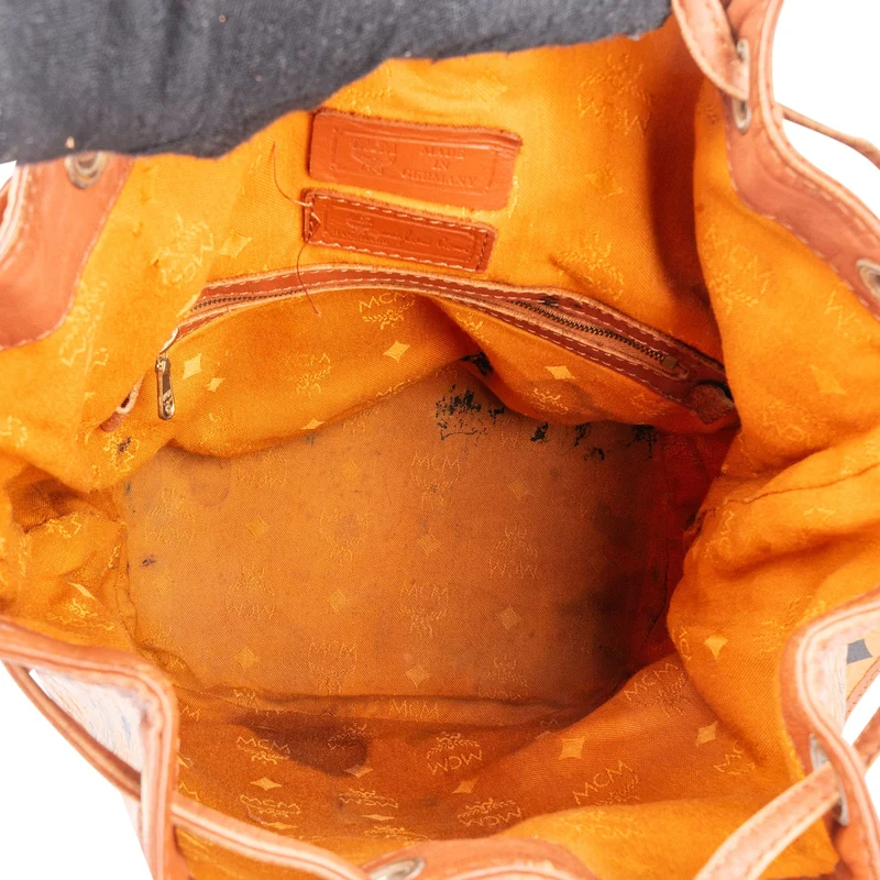 MCM Monogram Visetos Drawstring Bucket Crossbody Bag