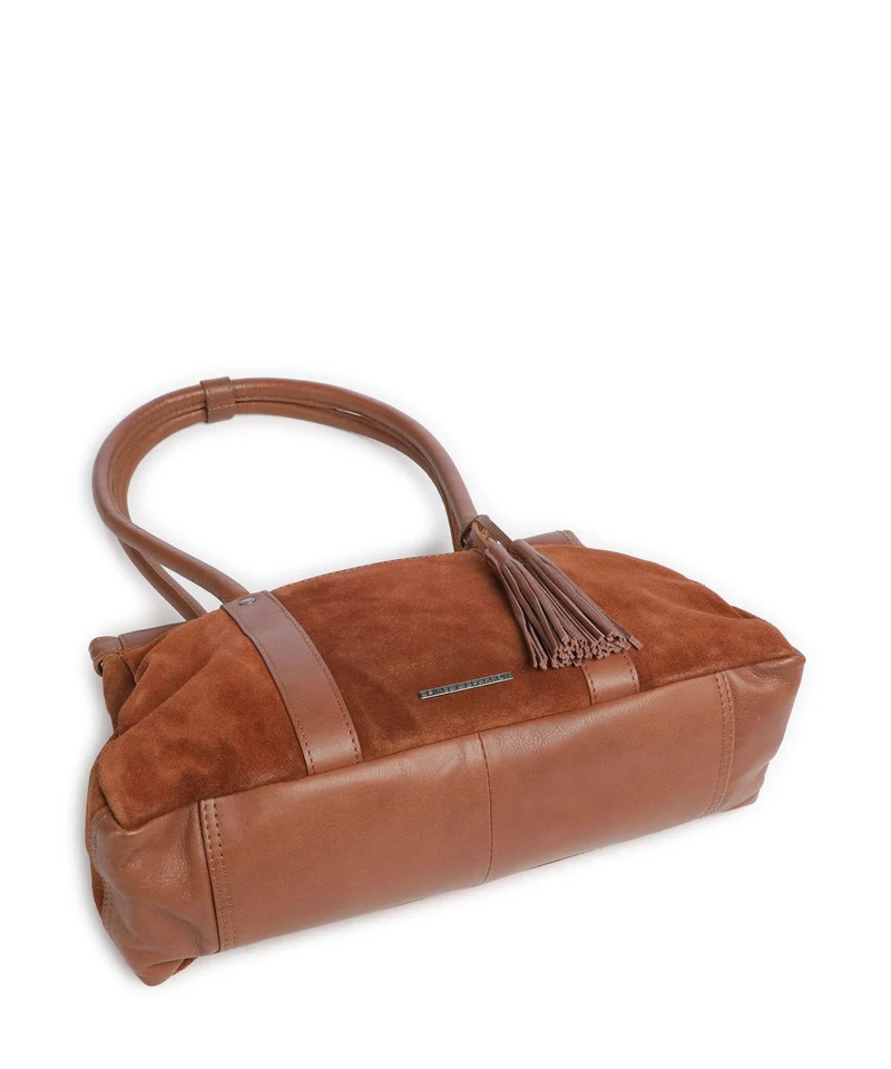 Spikes & Sparrow Suede Mix Milania Schultertasche mocca