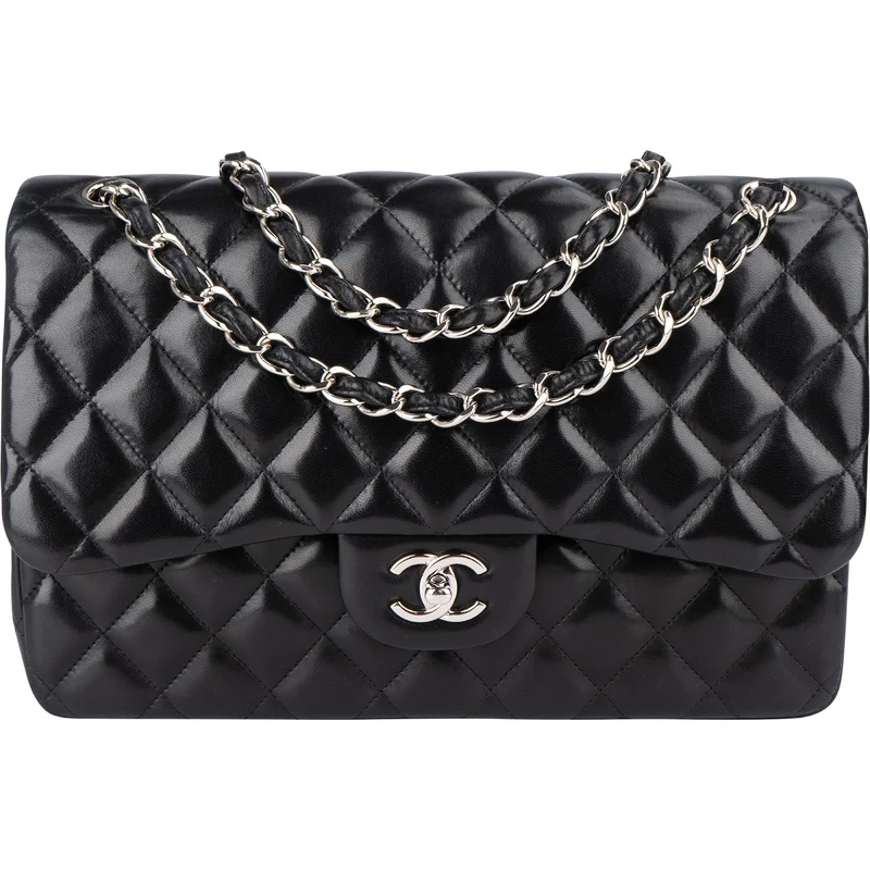 Chanel Quilted Lambskin Jumbo Double Flap Crossbody Bag