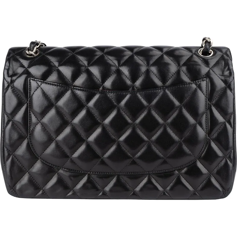 Chanel Quilted Lambskin Jumbo Double Flap Crossbody Bag