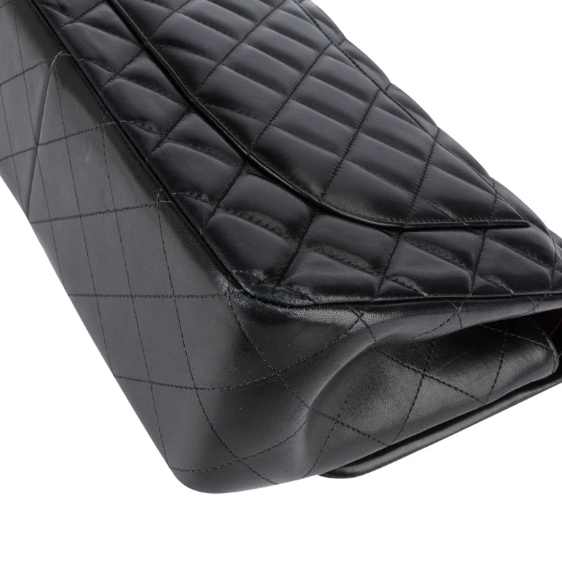 Chanel Quilted Lambskin Jumbo Double Flap Crossbody Bag