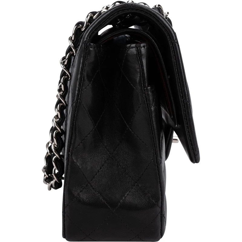 Chanel Quilted Lambskin Palladium Medium Double Flap Shoulder Bag