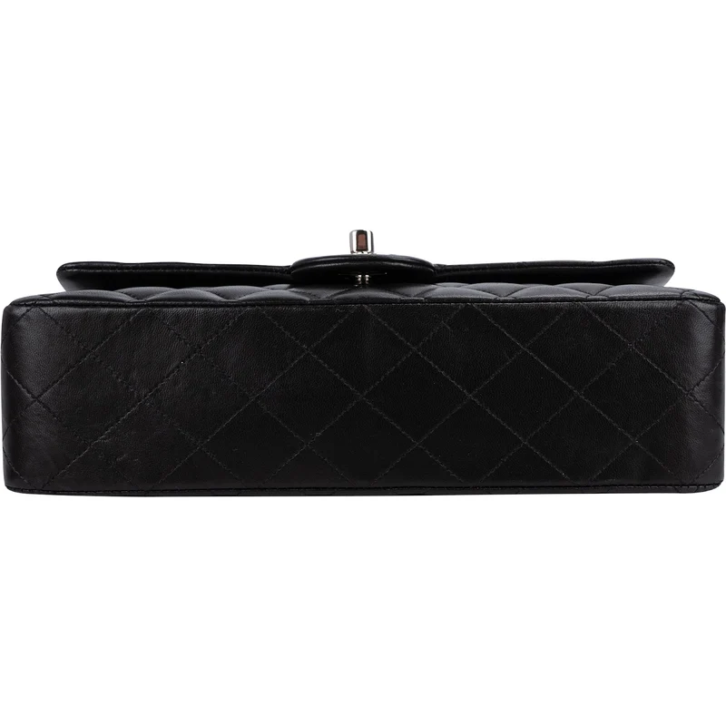 Chanel Quilted Lambskin Palladium Medium Double Flap Shoulder Bag