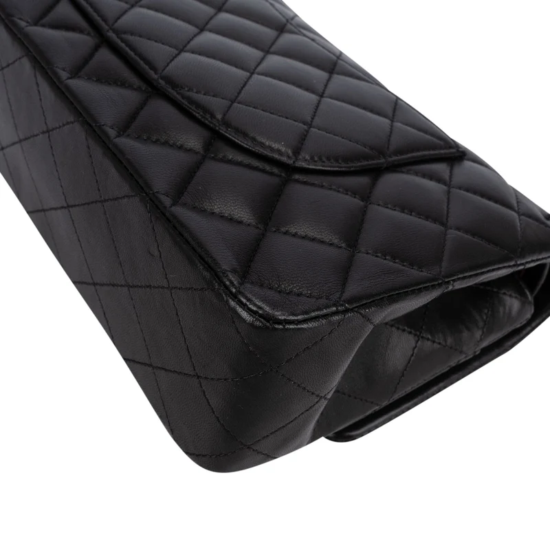 Chanel Quilted Lambskin Palladium Medium Double Flap Shoulder Bag