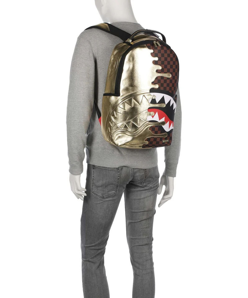 Sprayground Sharks In Paris Gold Drip Rucksack black/gold
