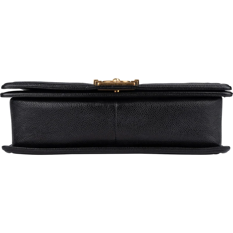 Chanel Quilted Caviar Leather Boy Single Flap Crossbody Bag