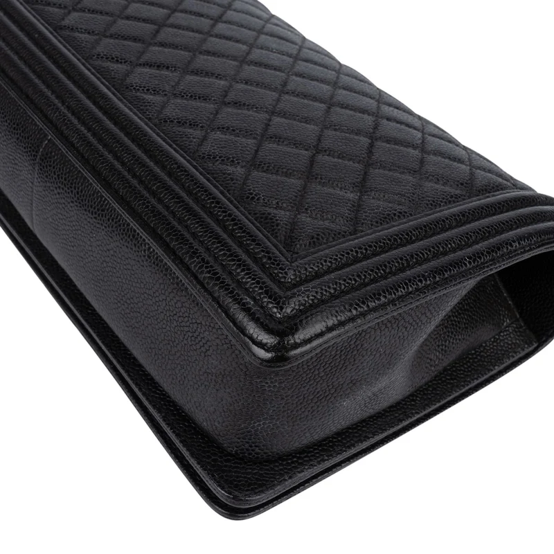 Chanel Quilted Caviar Leather Boy Single Flap Crossbody Bag