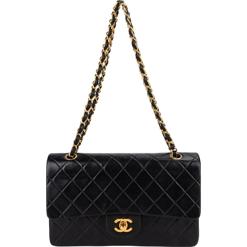 Chanel Quilted Lambskin 24K Gold Medium Double Flap Shoulder Bag