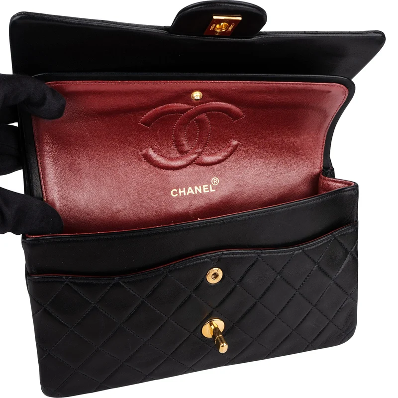 Chanel Quilted Lambskin 24K Gold Medium Double Flap Shoulder Bag