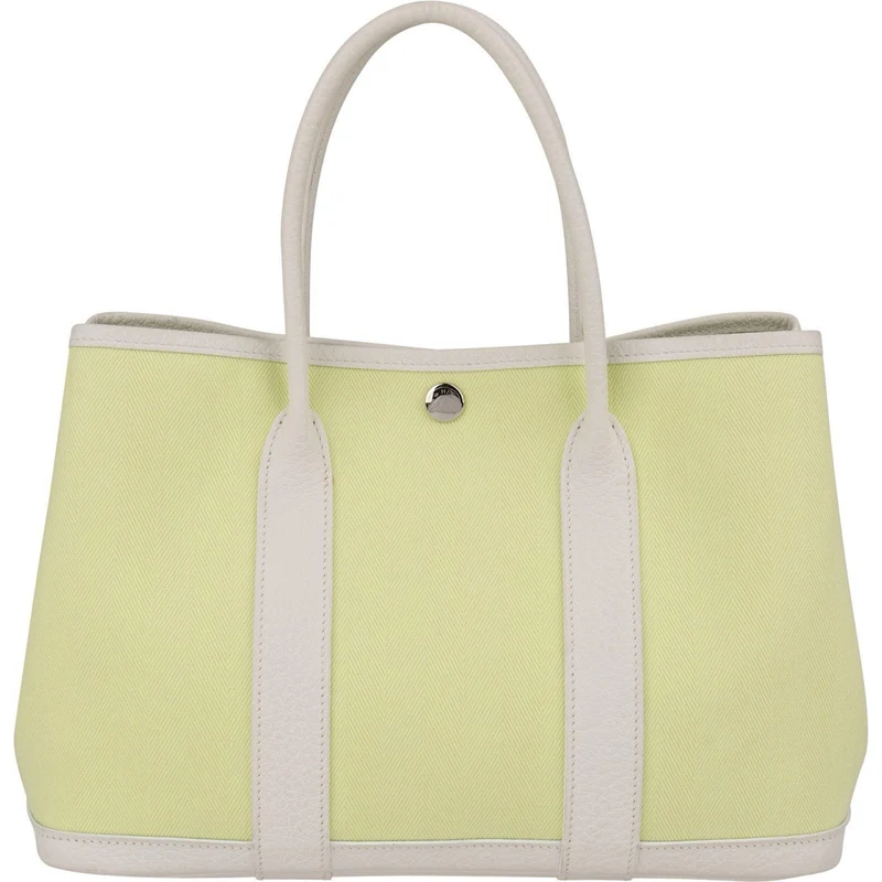 Hermès Toile Canvas Leather Garden Party 30 Tote Handbag