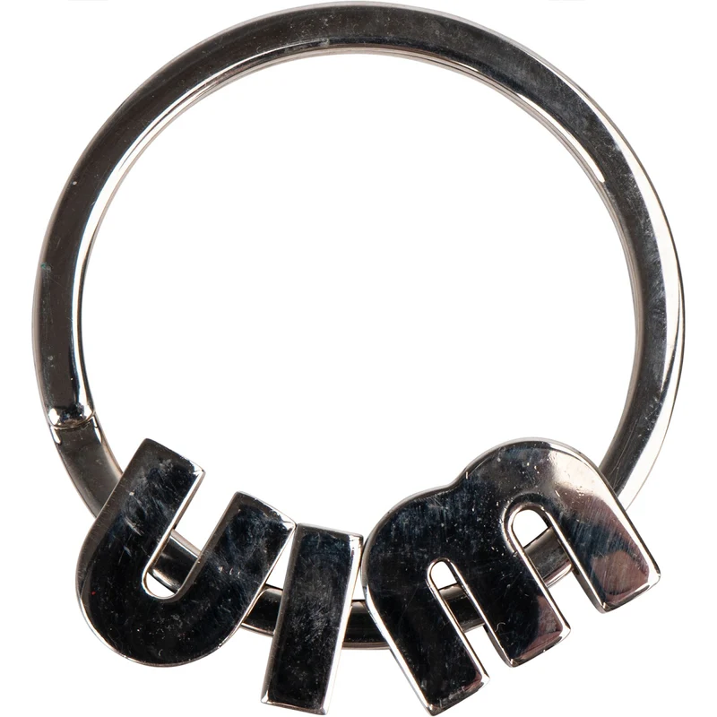 Miu Miu Silver Tone Emaille Keychain Key Holder Bag Charm