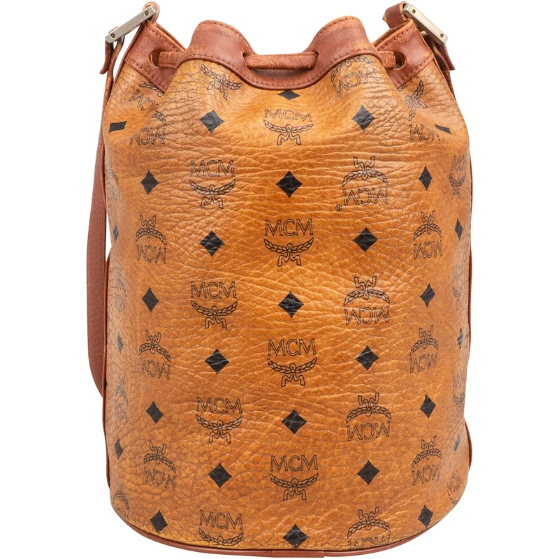 MCM Monogram Visetos Drawstring Bucket Crossbody Bag