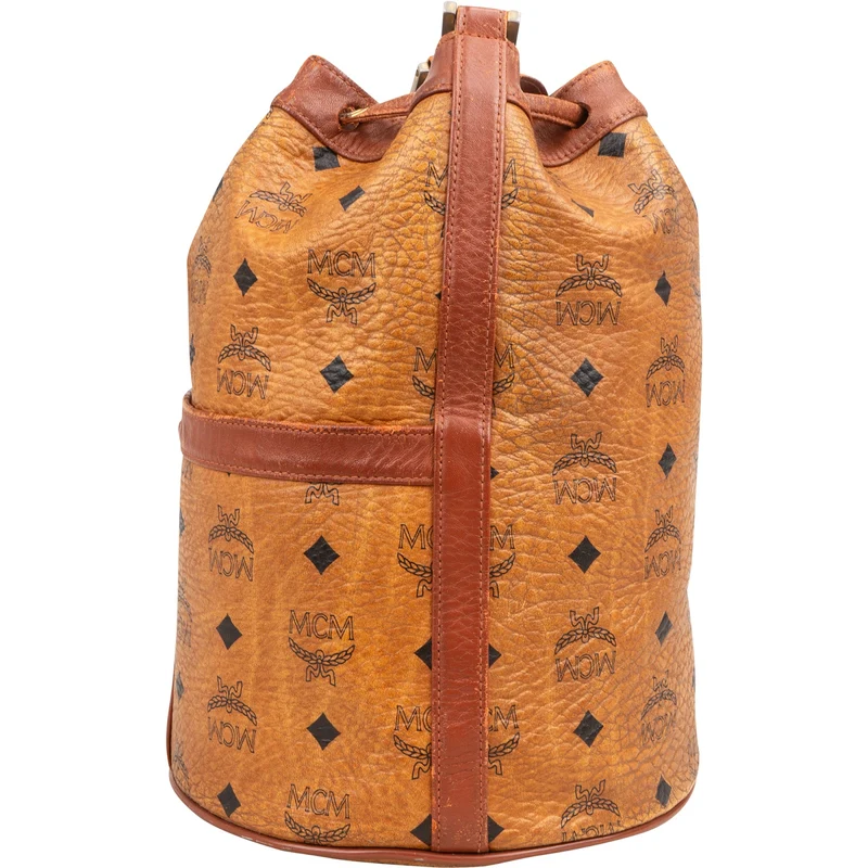 MCM Monogram Visetos Drawstring Bucket Crossbody Bag