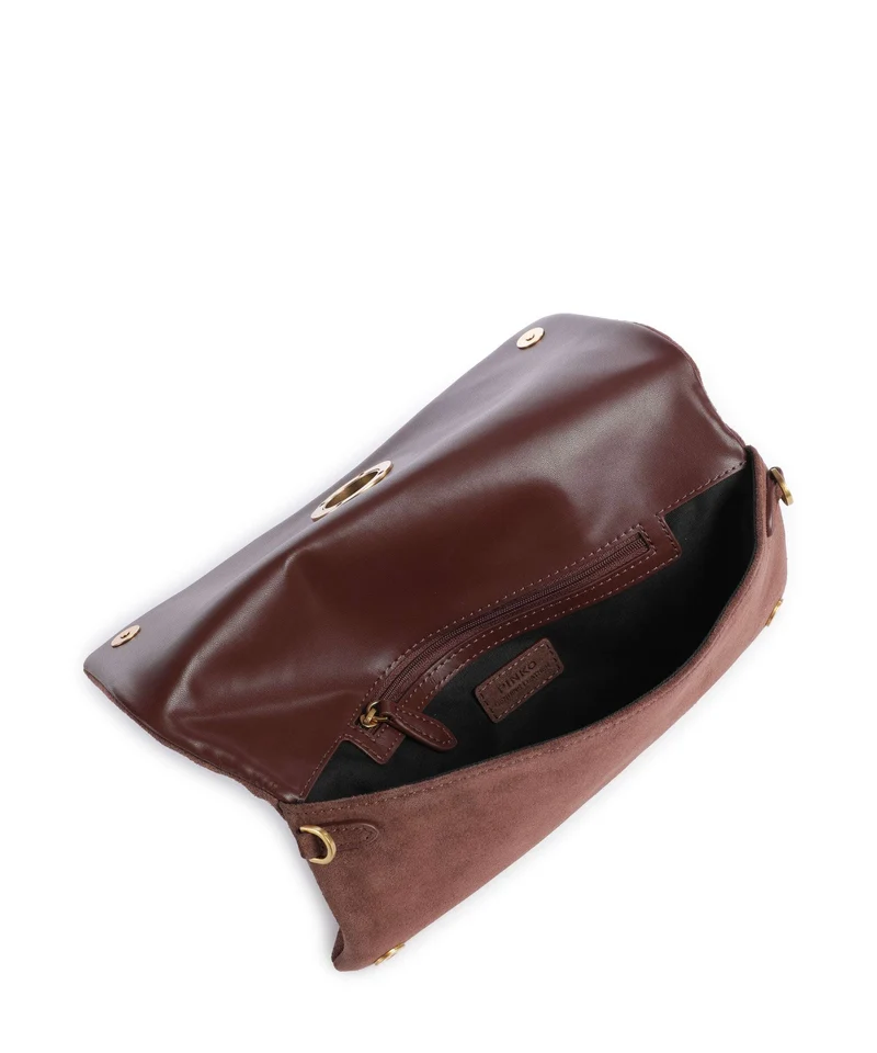 Pinko Love Click Soft Horizontal Classic Umhängetasche castano intenso/antique gold