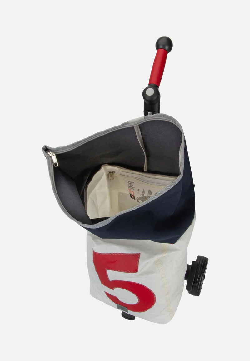 Steg Weiss/Navy/Zahl 5 Rot - Einkaufstrolley