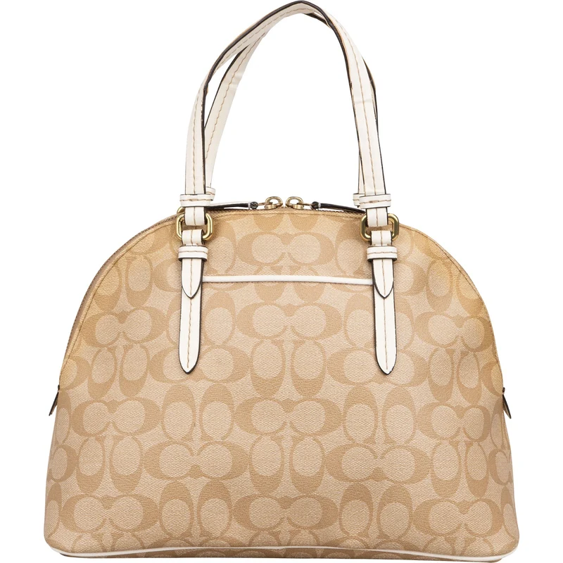 Coach Monogram Signature Coated Canvas Cora Satchel Handbag