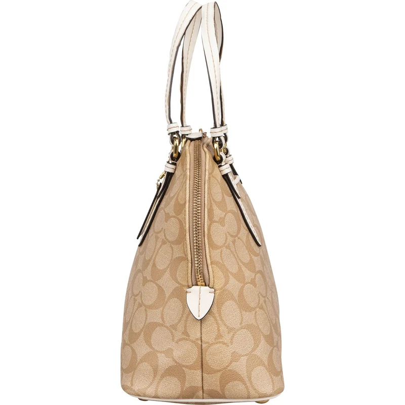 Coach Monogram Signature Coated Canvas Cora Satchel Handbag