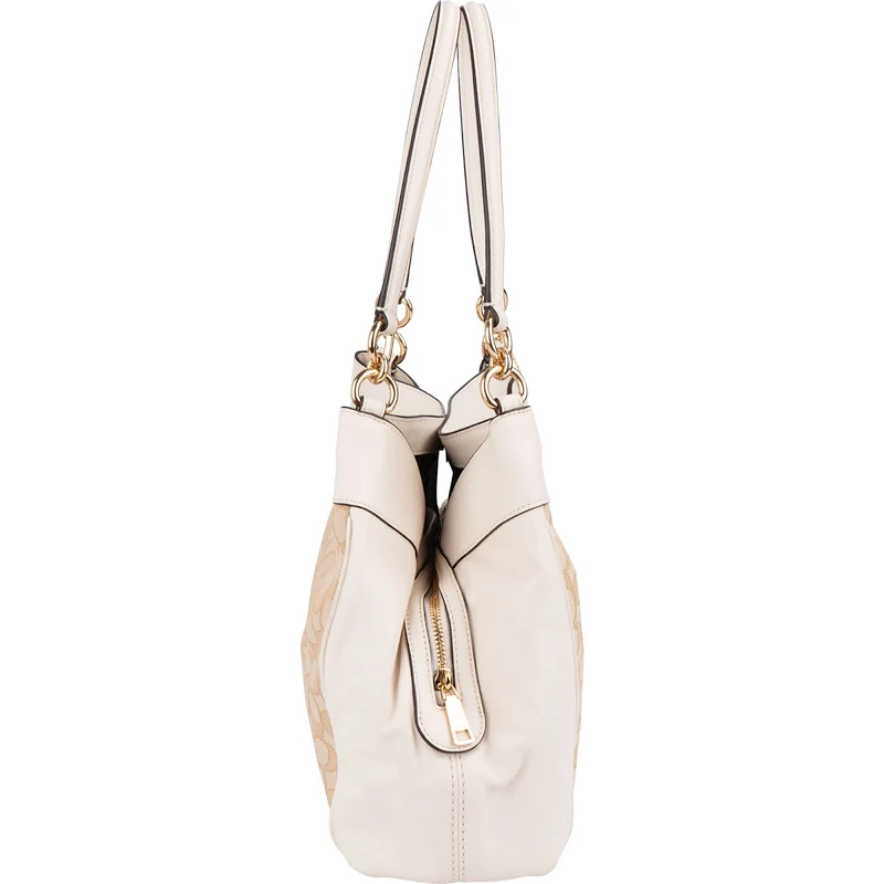 Coach Monogram Signature Jacquard Hallie Shoulder Bag