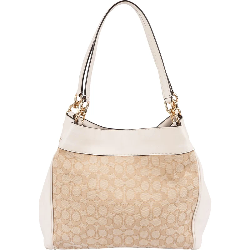 Coach Monogram Signature Jacquard Hallie Shoulder Bag