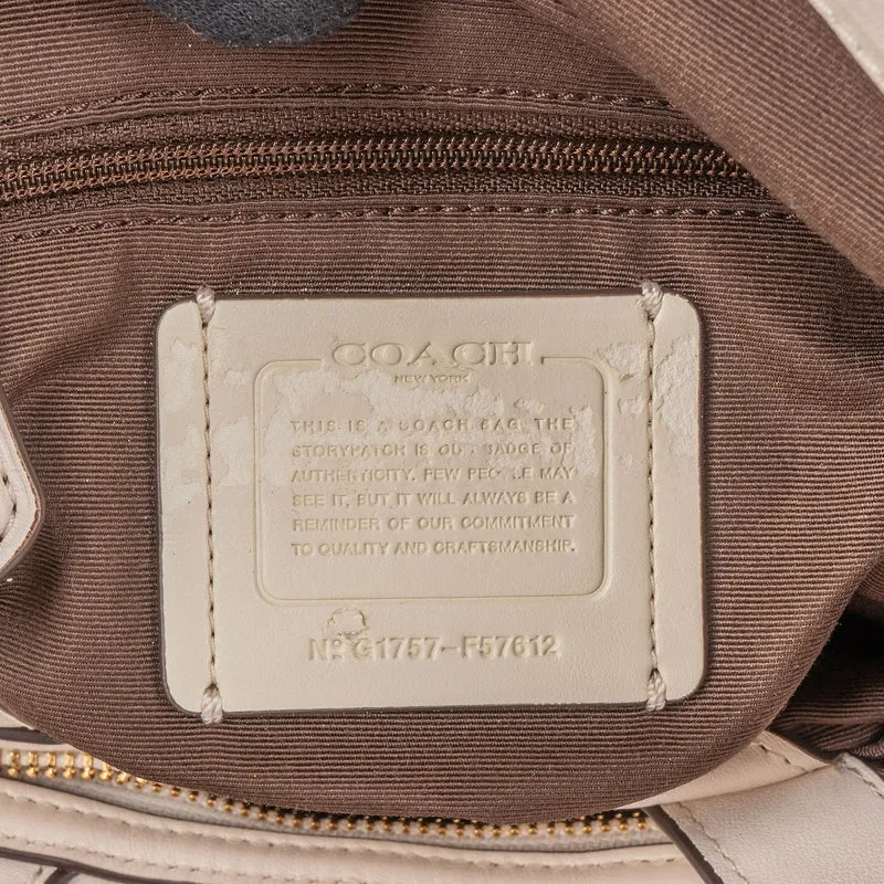 Coach Monogram Signature Jacquard Hallie Shoulder Bag