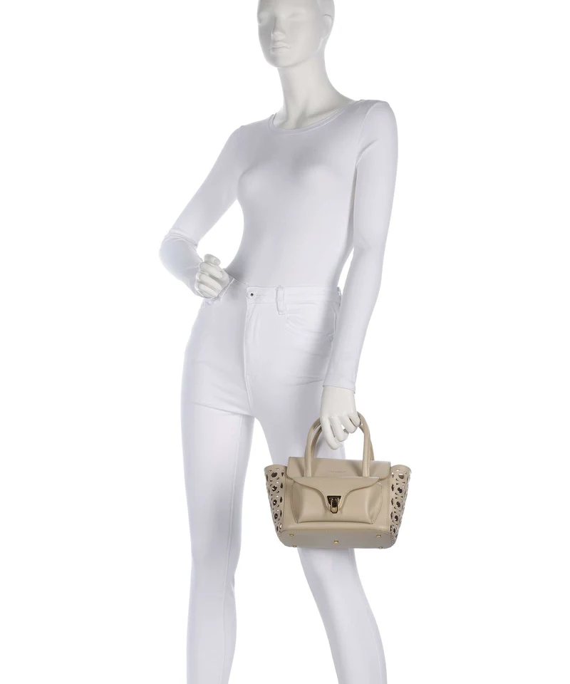 Coccinelle Beat Double Monogram Handtasche sandshell
