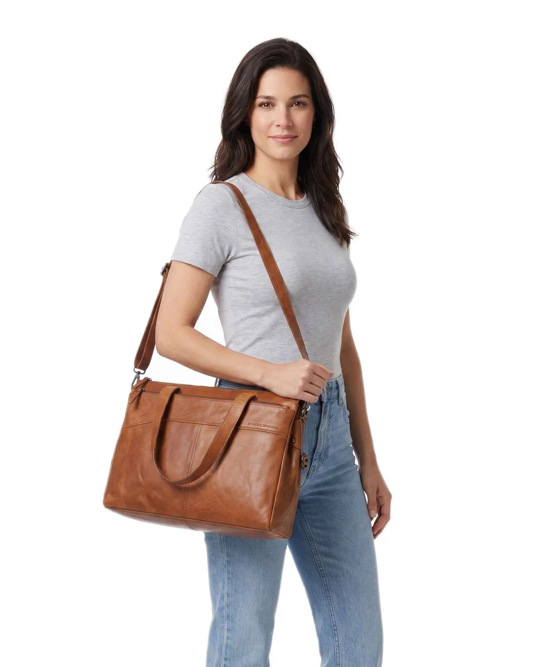 Spikes & Sparrow Bronco Yasmijn Shopper brandy