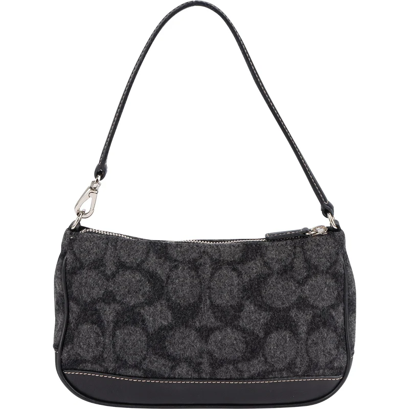 Coach Monogram Wool Optic Signature Demi Pochette Handbag