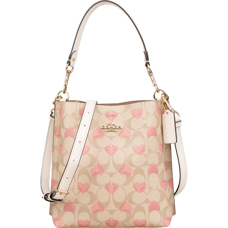 Coach Signature Monogram Heart Print Mollie Bucket Handbag