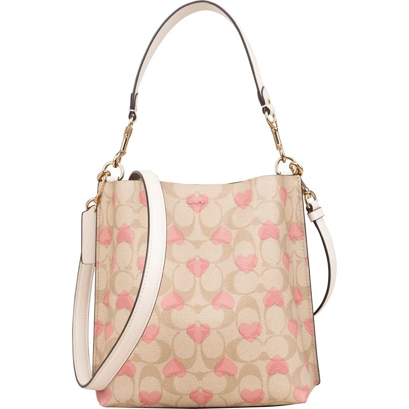 Coach Signature Monogram Heart Print Mollie Bucket Handbag